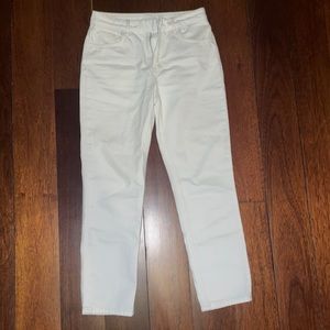 New White High Rise Straight Jeans